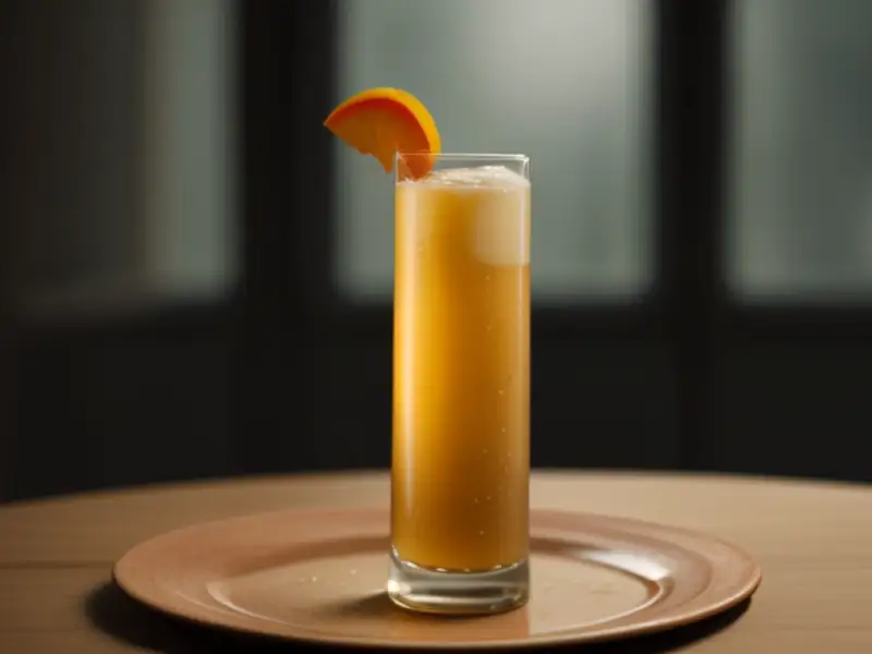 Cocktail rapide au champagne, pêches et guaraná