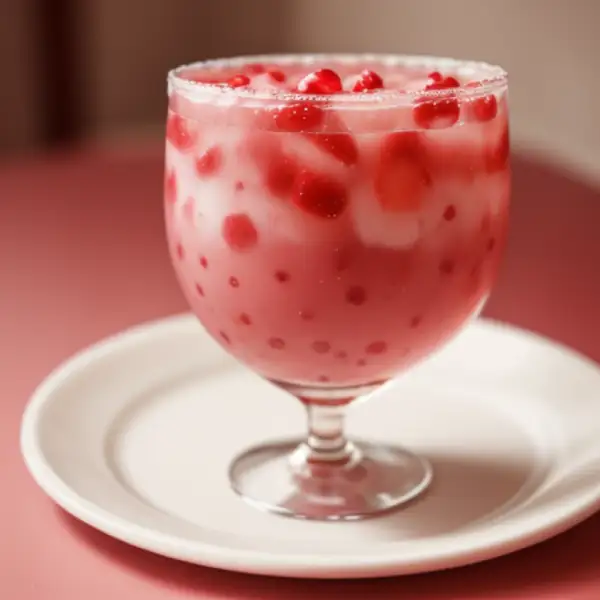 Cocktail van banaan, aardbei en granaatappel