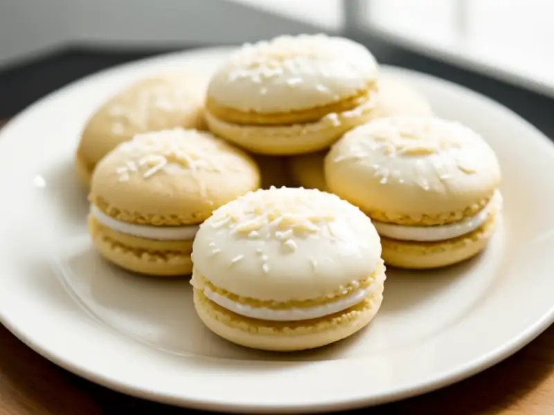 Coconut cookies, coconut macarons