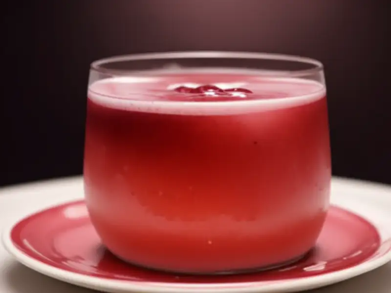 Cóctel rosado cremoso con muscat y coñac.