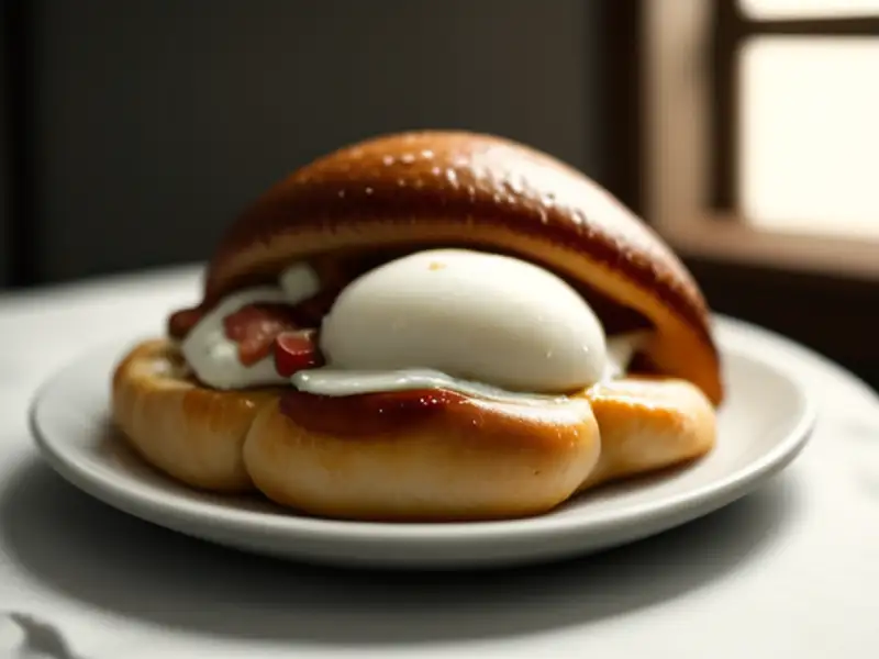 Cogumelos recheados com queijo e envoltos em bacon