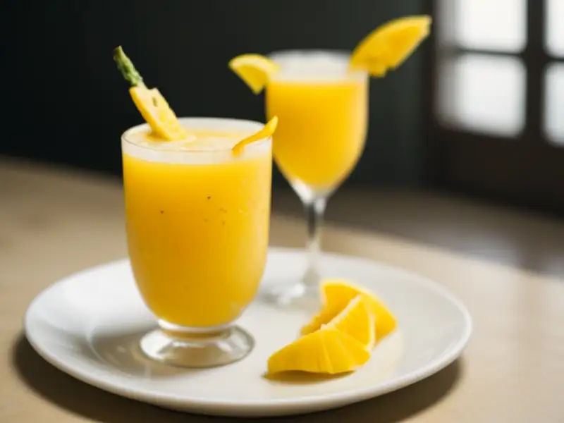 Coquetel Banana Royal com rum e abacaxi