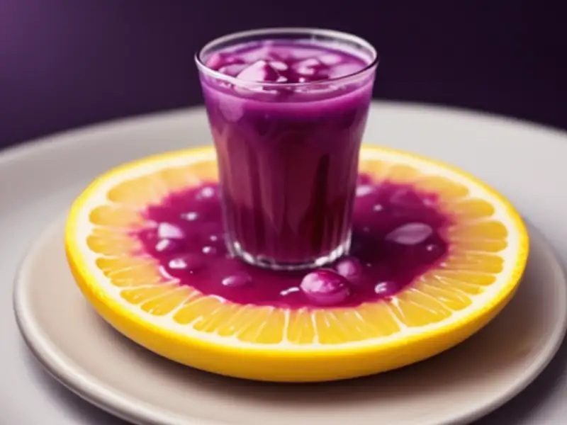 Paixão púrpura, coquetel de vodca e toranja