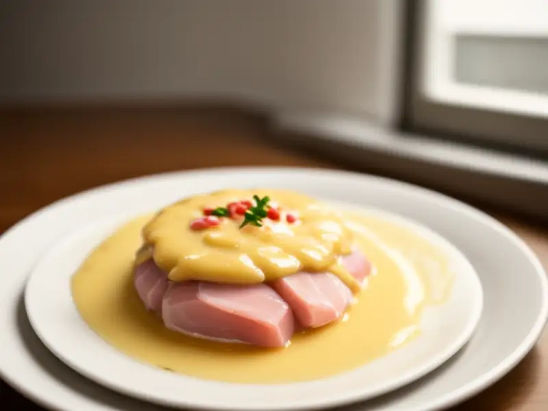 Cream and ham sauce (with mushrooms)