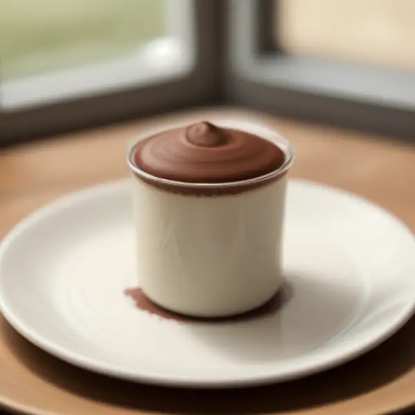 Creamy chilled cocoa pudding