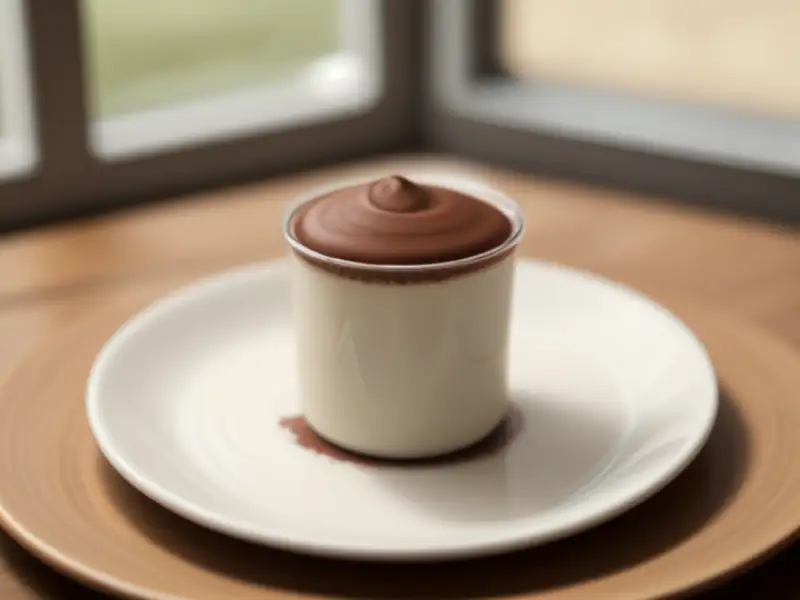 Creme de cacau cremoso para servir gelado