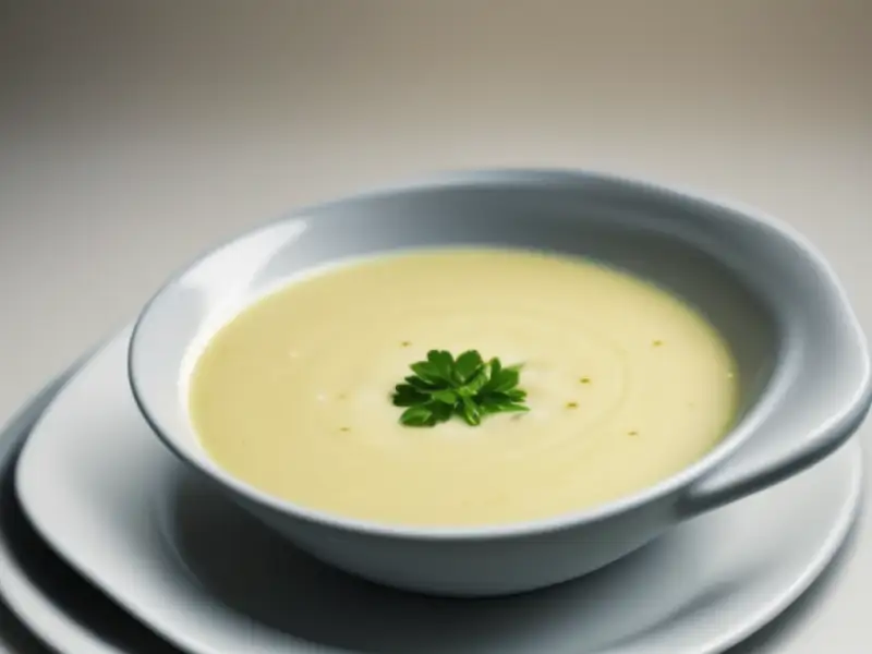 Creme de couve-flor com cenoura e molho inglês