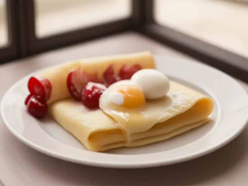 Crepe with cherries