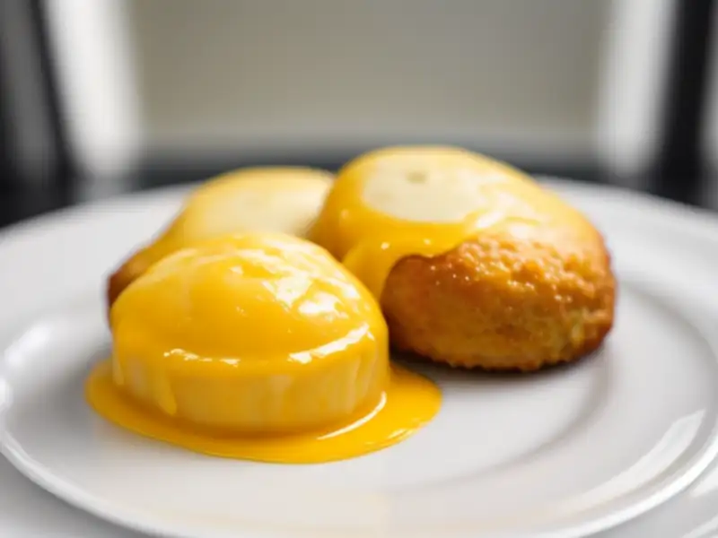 Croquetas de manzana de la tierra con queso roquefort