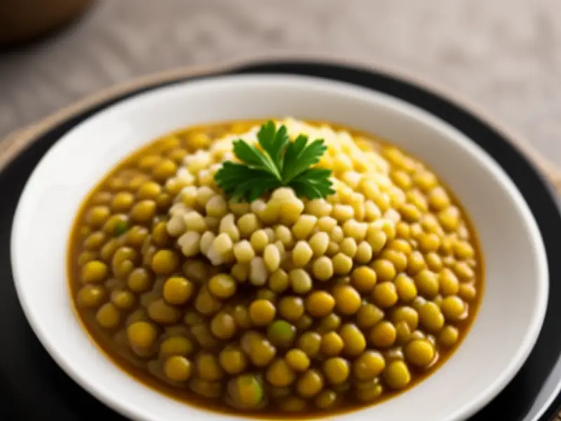 Curry di lenticchie con riso