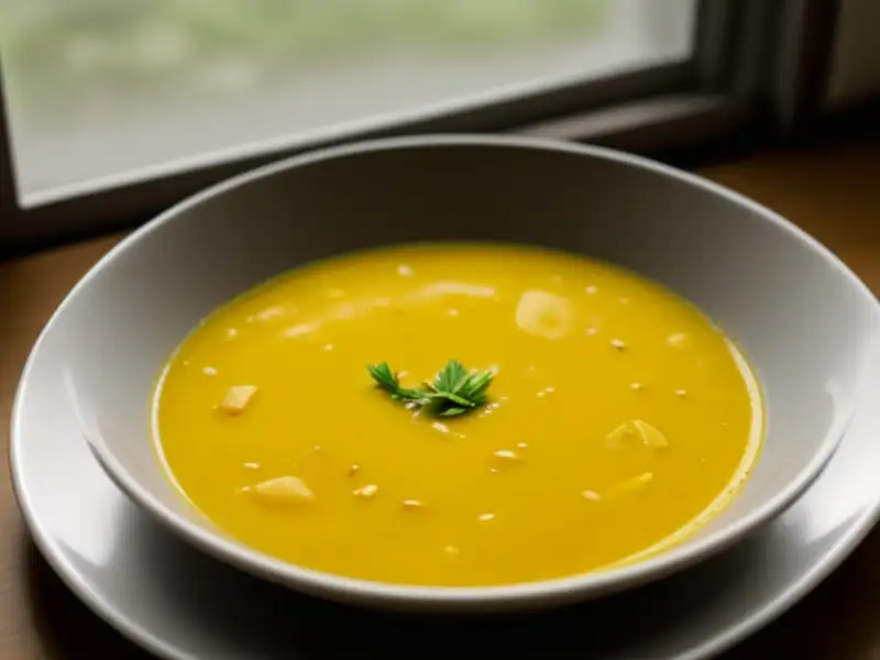 Soep met groenten en curry