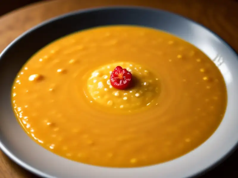 Dal de lentilha vermelha com tomate e coentro