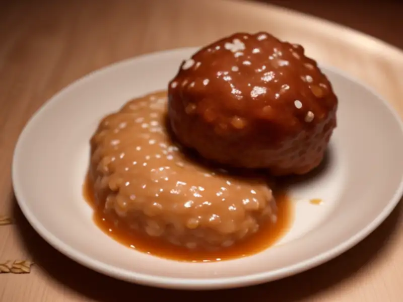 Polpette dolci con farina di grano tostato e acqua di rose