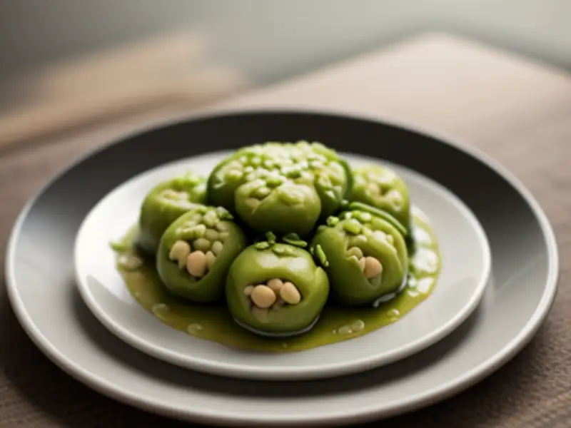 Dolma de abóbora com sementes de cânhamo