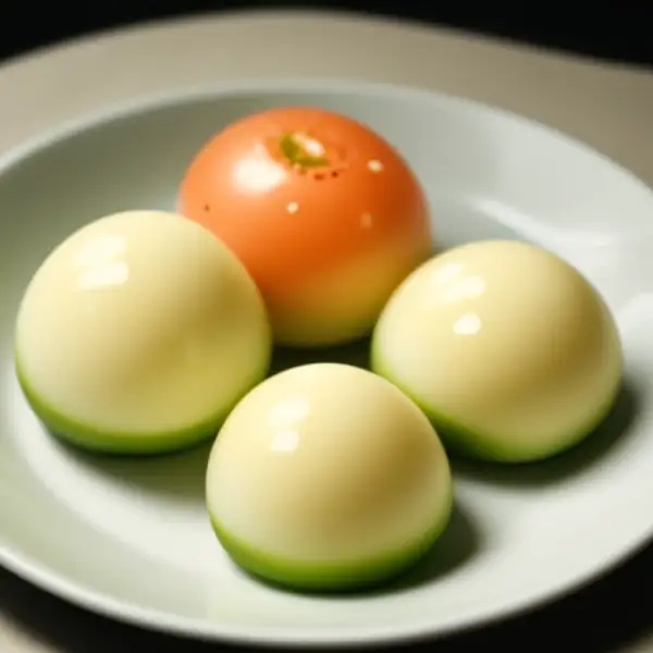 Eier, die mit Fischrogen gefüllt sind
