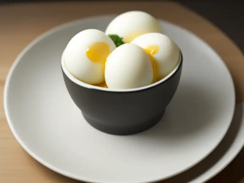 Eier, hart gekocht, mit griechischer Sauce