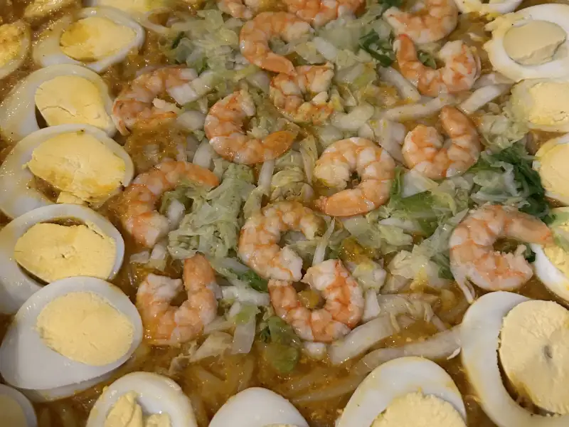 Ein Gericht mit Meeresfrüchten, das jedoch nicht besonders schmackhaft ist.