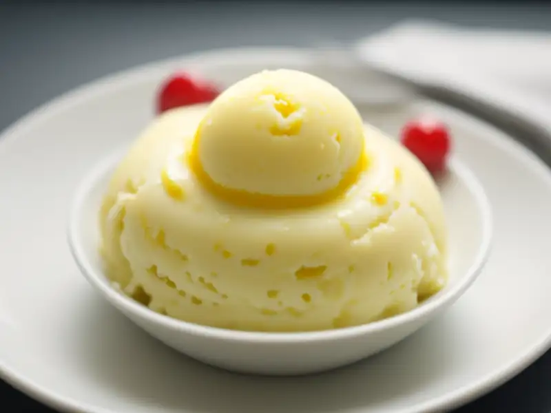 Eis mit Zitronen- und Kiwifleisch