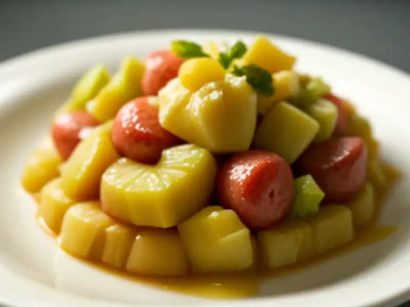 Ensalada de col dulce con salchicha