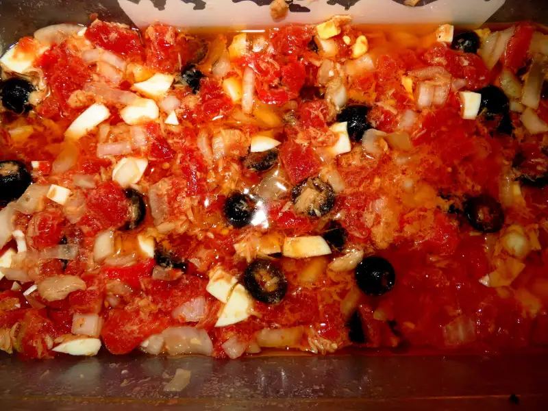 Salada murciana com atum e ovos cozidos