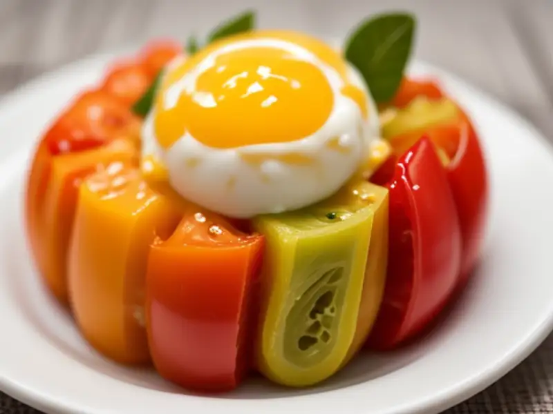 Ensaladilla de pimentões grelhados com alho e orégano