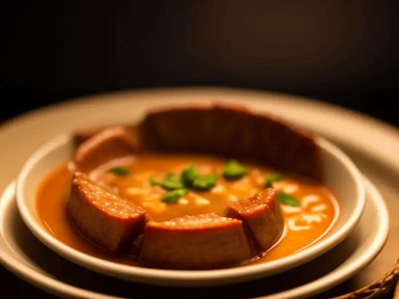 Ensopado de carne com especiarias e coco torrado