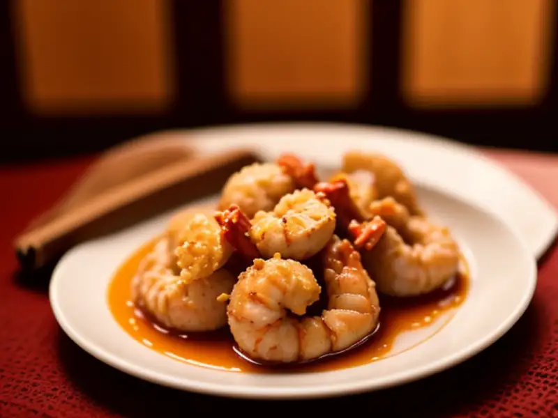 Kip met kruiden en garnalen, met friet