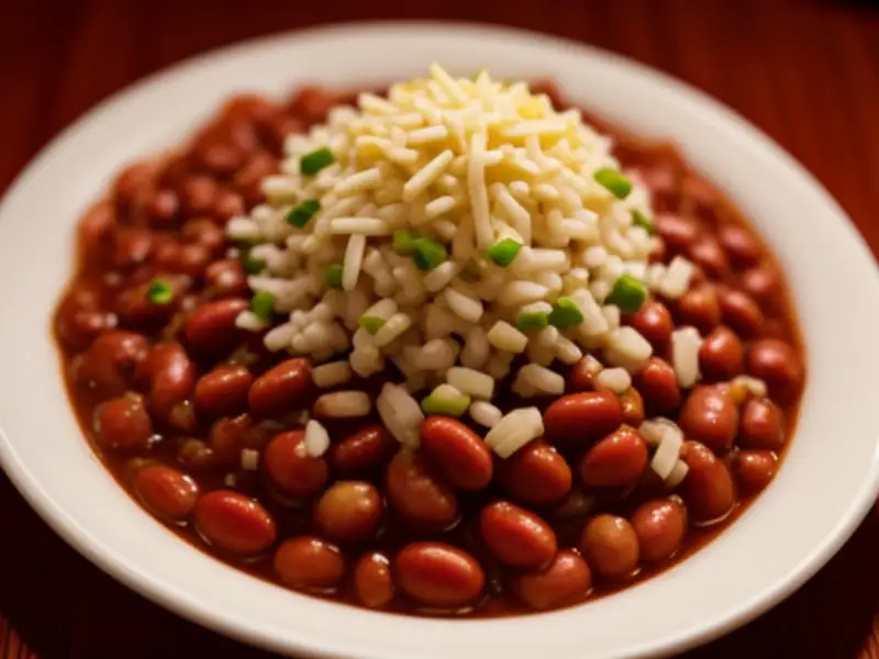 Feijão-vermelho com arroz à crioula