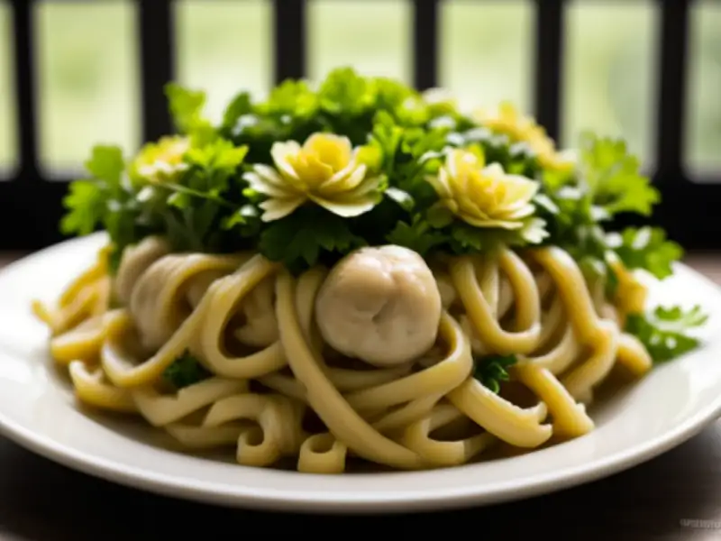 Fettuccine with mushrooms