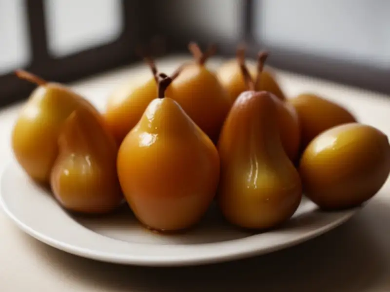 pera, fico e melanzane caramellate nello zucchero
