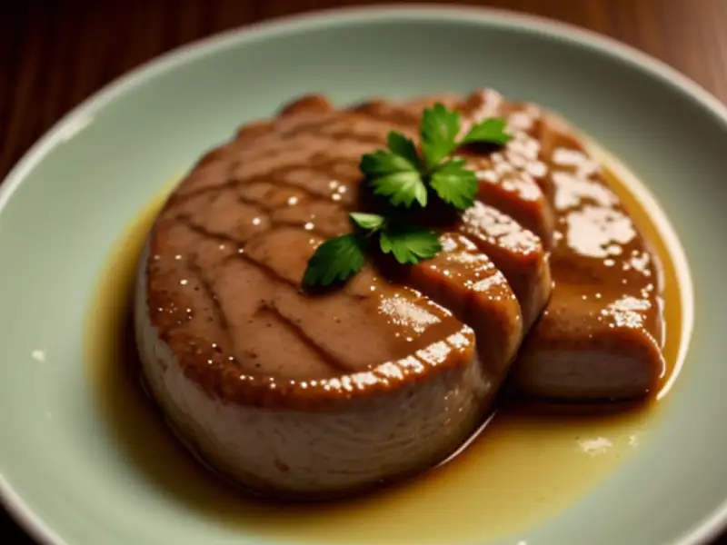 Gebratene Schweinefilet, mit Chipotle- und Ahornsirup-Glasur