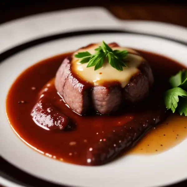Filet de venaison poêlé, sauce au vin rouge