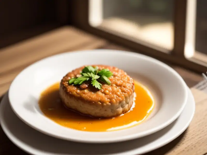Albóndigas de soja en salsa de tomate con cerveza