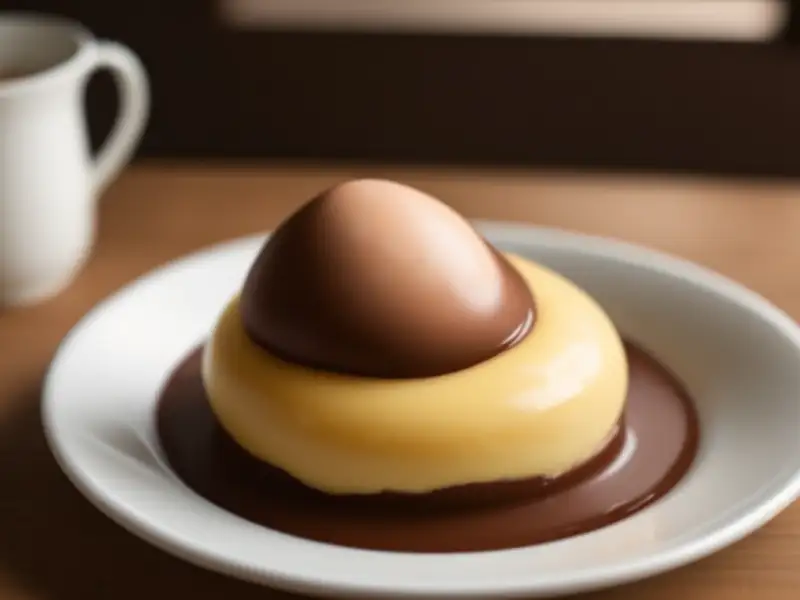 Flan de ovos com chocolate
