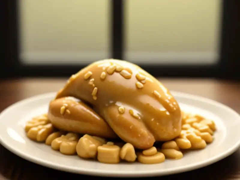 Frango com pasta de amendoim