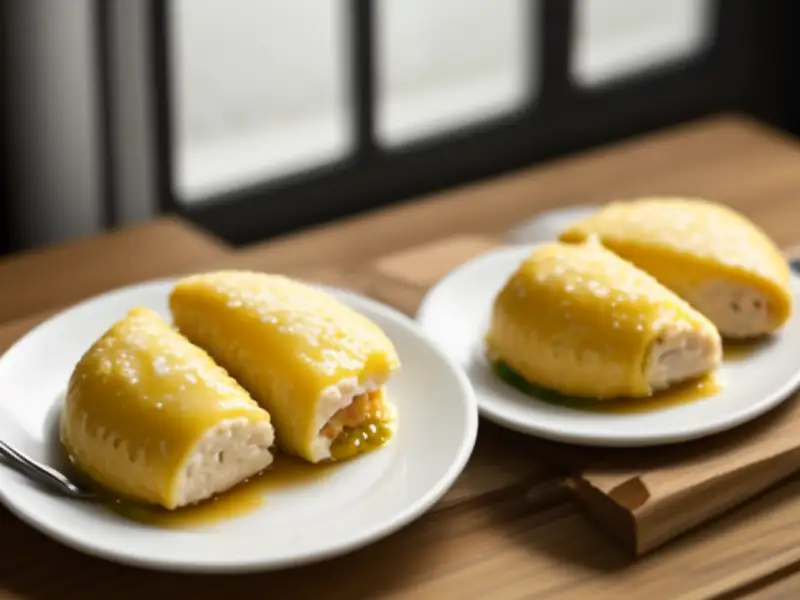 Peitos de frango recheados com pão de milho e queijo fresco