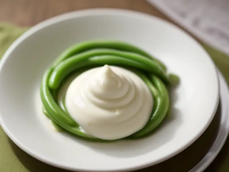 Frische grüne Bohnen mit Joghurt