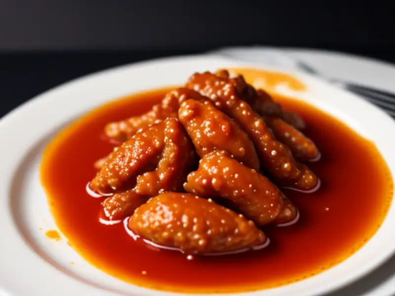 Frittiertes Hähnchen, im Stil von „Hot Wings“