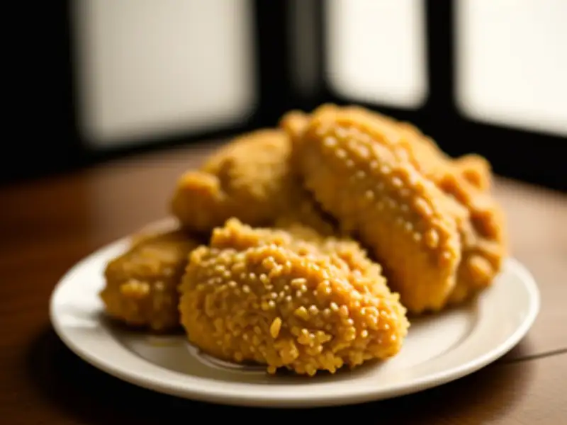 Frittiertes Hähnchen in Stücken