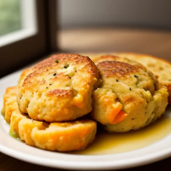 Galettes de poisson à la poêle, carotte et pain
