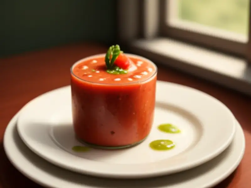 Gaspacho caseiro bem gelado