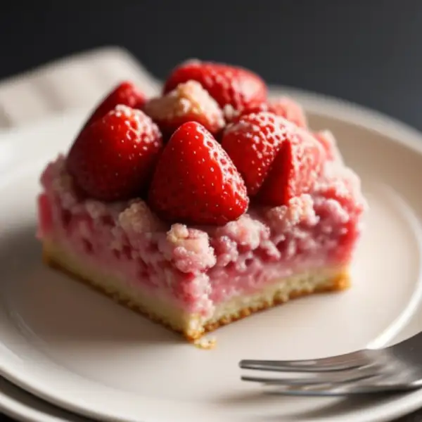 Gâteau aux fraises et à la crumble