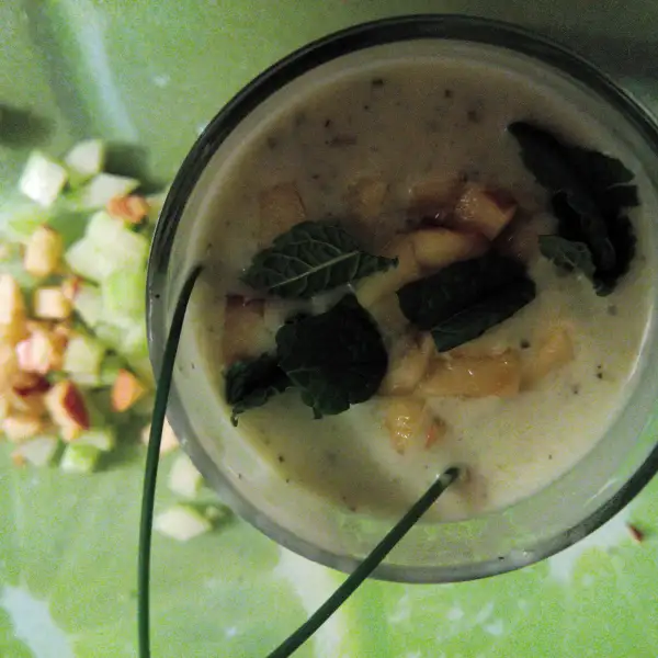 Andalúsische gaspacho, een koude soep van groenten