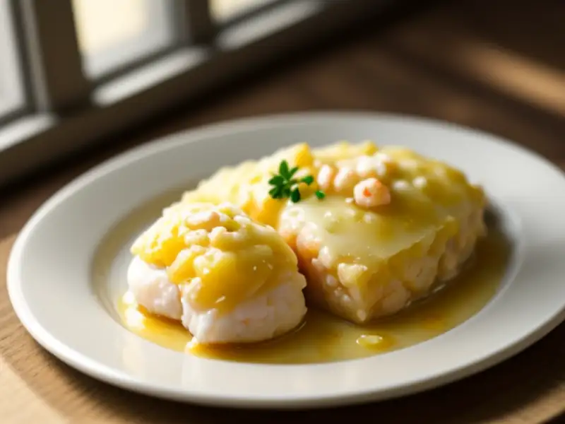 Lachs gefüllt mit Garnelen und Knoblauch