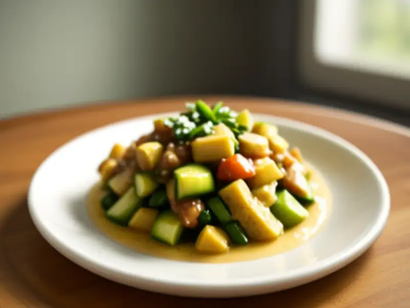 Gegrillte Zucchini und Schweinefleisch