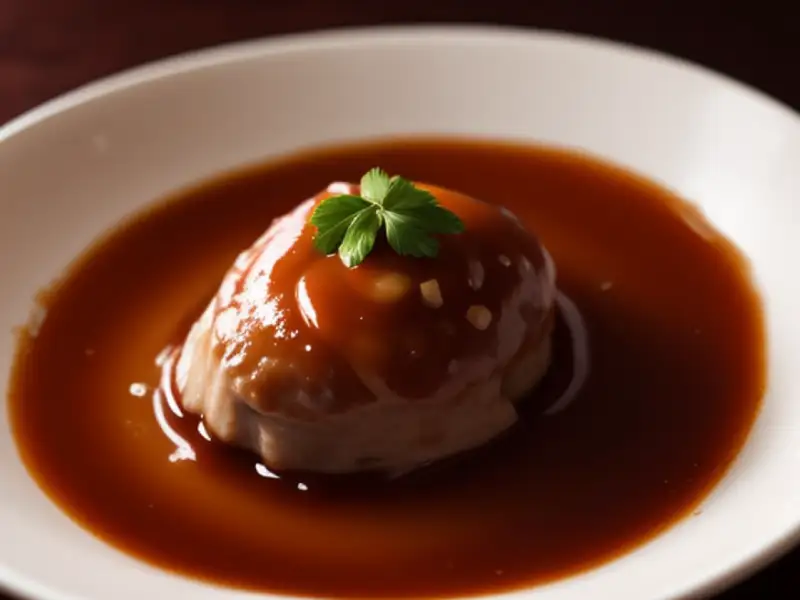 Gefüllte Ente in einer Sauce