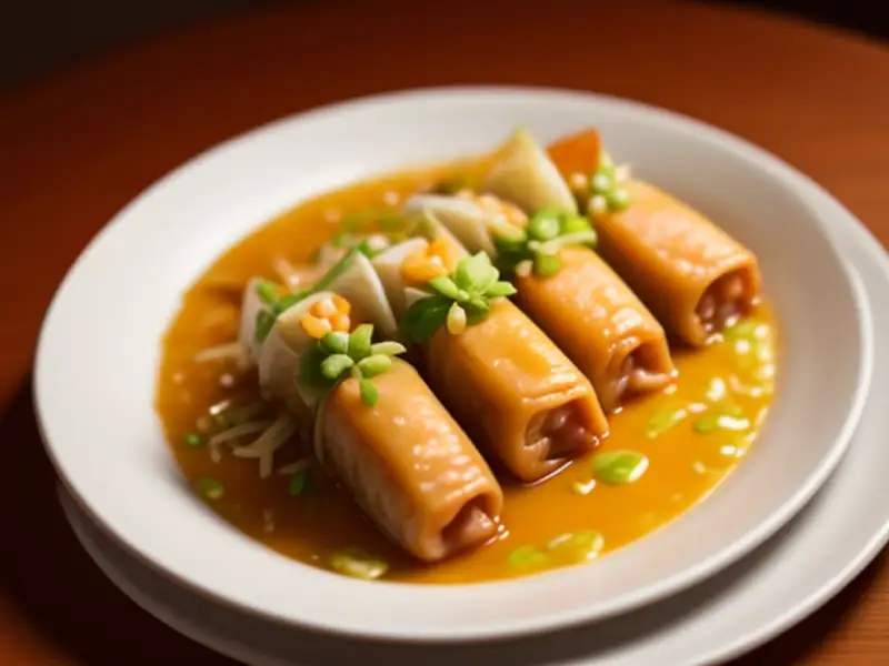 Gestoomde rijst met varkensvlees en dumplings