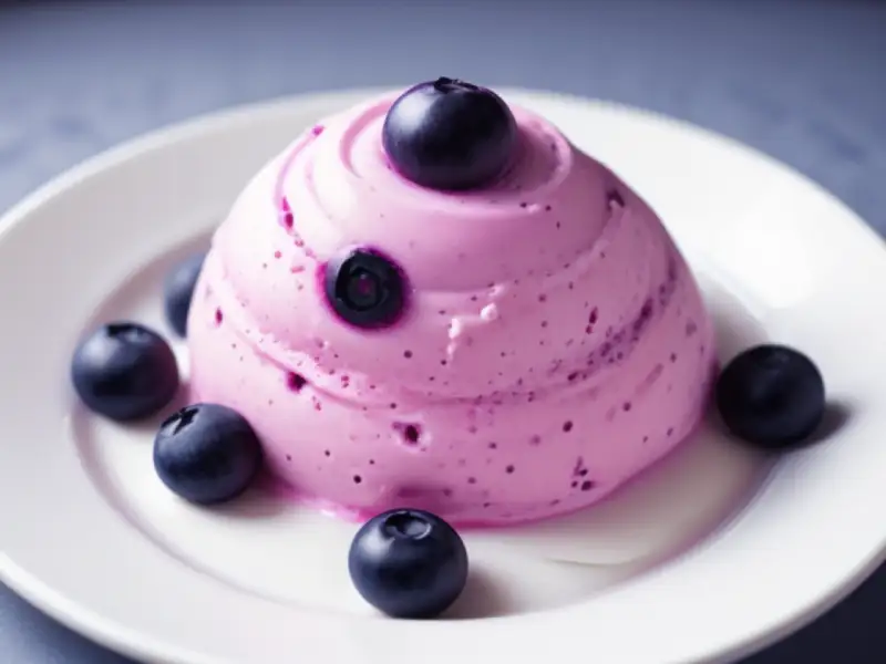 Gelato ai mirtilli e panna