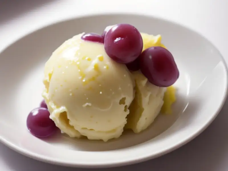 Helado de pasas y limón
