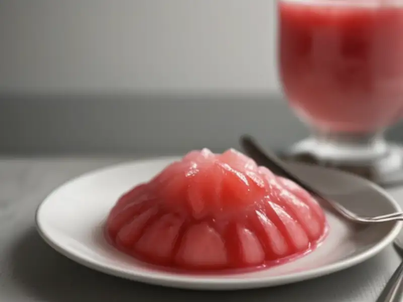 Gelatina de morango caseira com cola de peixe